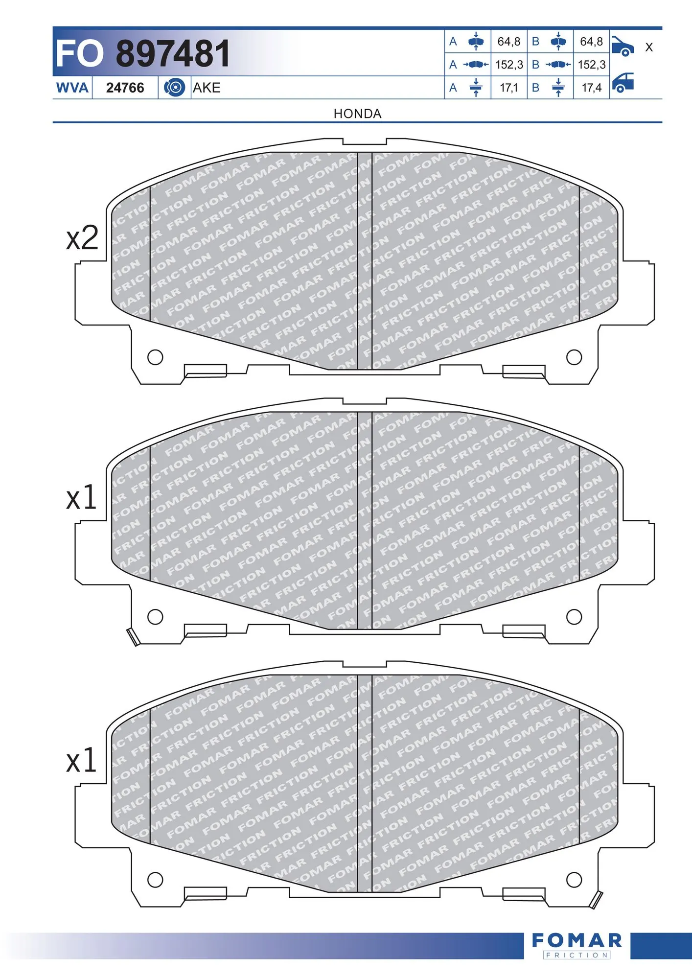 Brake Pad Set, disc brake